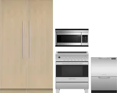 5 Piece Package Includes Refrigerator, Freezer, Range, Microwave And Dishwasher